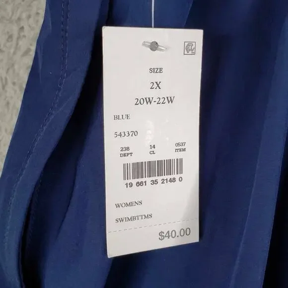 Lands End Swim Shorts Women's Plus Size 2X Navy Blue Lined Pull On UPF 50 New - Picture 7 of 9